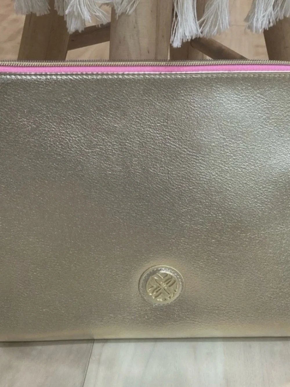 Lilly Pulitzer Gold Zip Agenda Folio Organizer